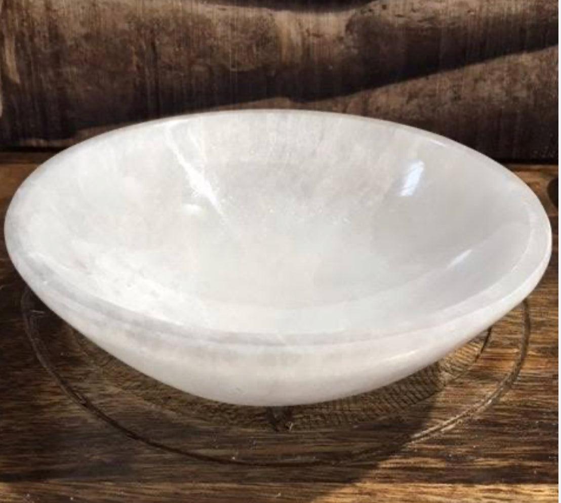 Selenite Round Cleansing Bowl Extra Large - Muse Crystals & Mystical Gifts