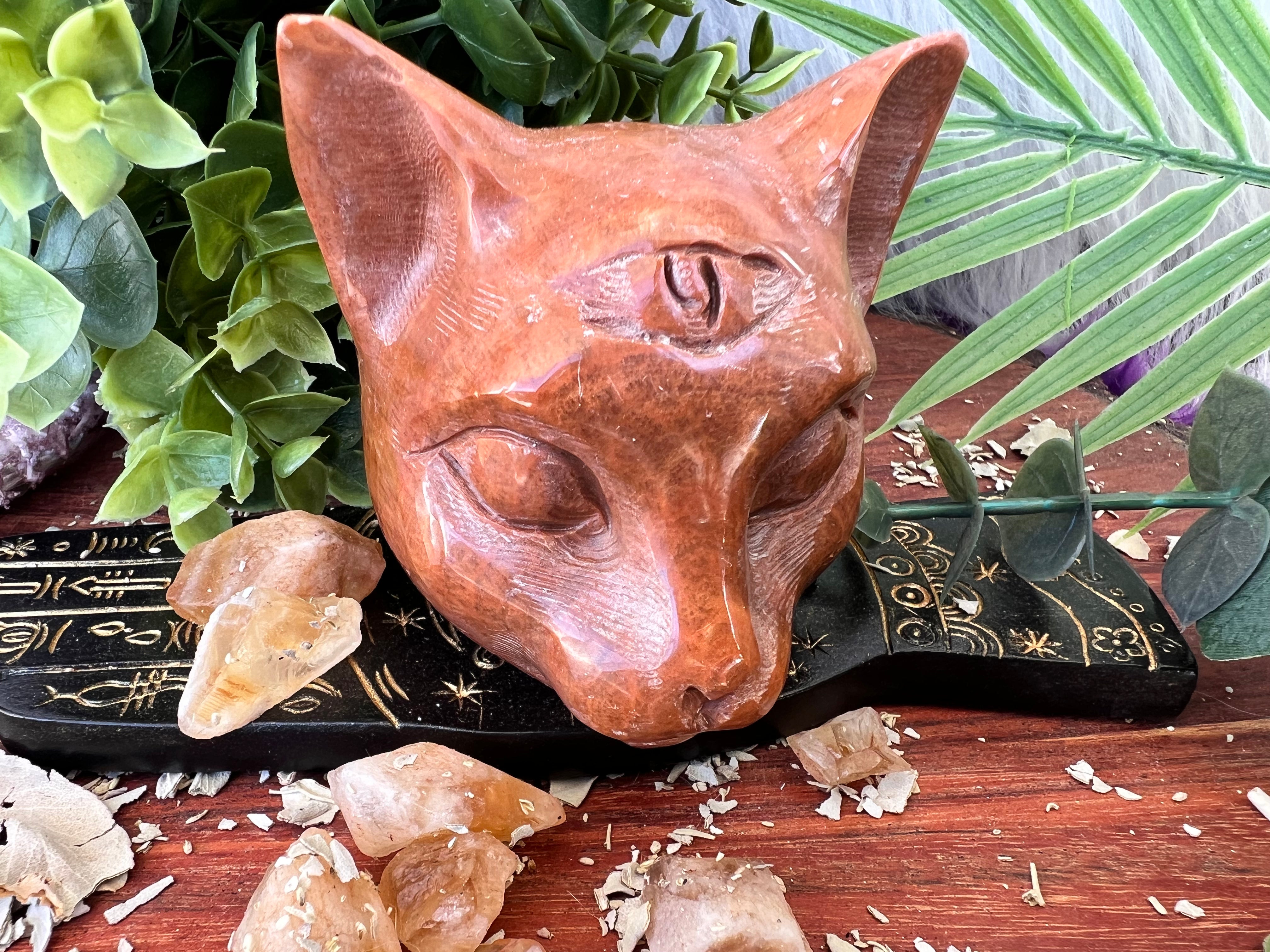 Soapstone Mystical Cat of Protection - Muse Crystals & Mystical Gifts