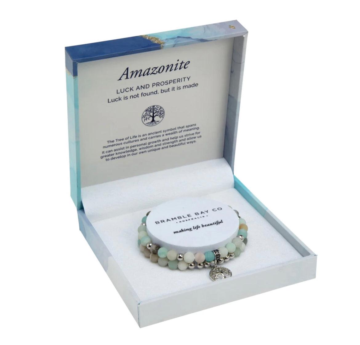 Tree of Life Duo Bracelet Set - Amazonite Matte - Muse Crystals & Mystical Gifts