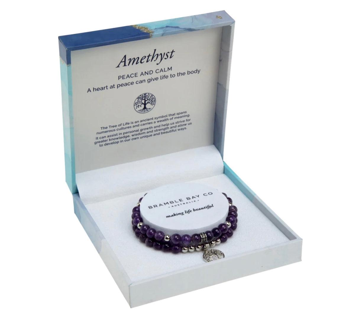 Tree of Life Duo Bracelet Set - Amethyst - Muse Crystals & Mystical Gifts