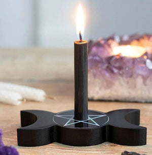 Triple Moon Pentagon Spell Candle Holder - Muse Crystals & Mystical Gifts