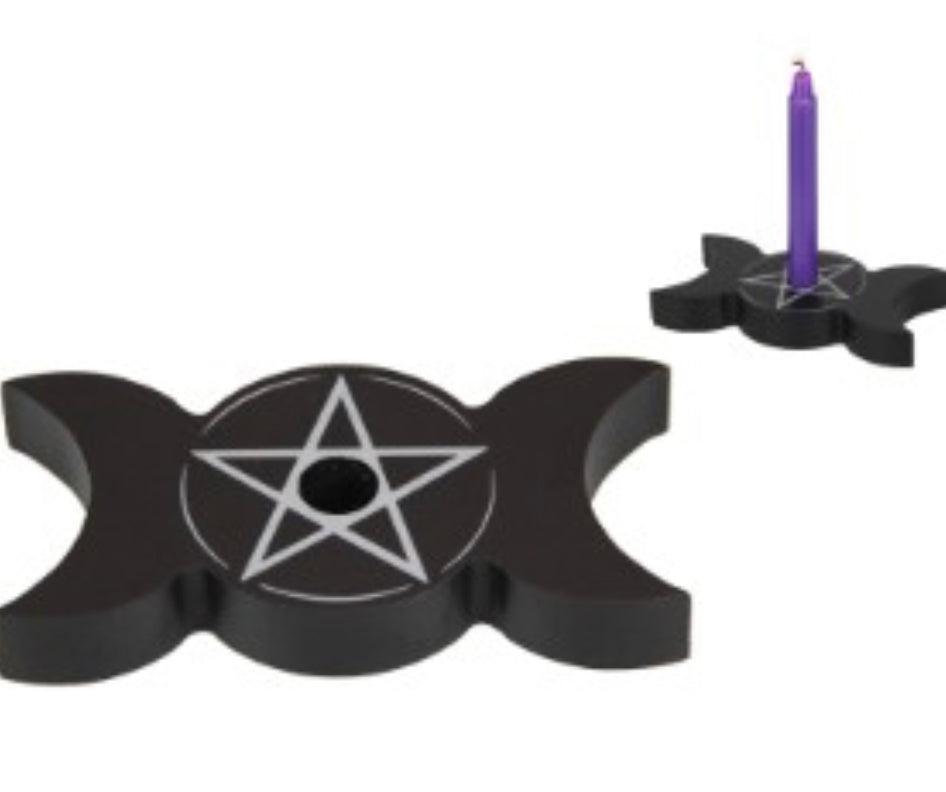 Triple Moon Pentagon Spell Candle Holder - Muse Crystals & Mystical Gifts