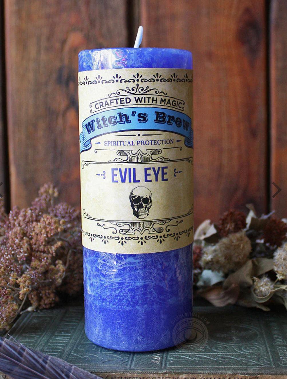 Witch's Brew EVIL EYE Blessed Herbal Affirmations Candle - Muse Crystals & Mystical Gifts