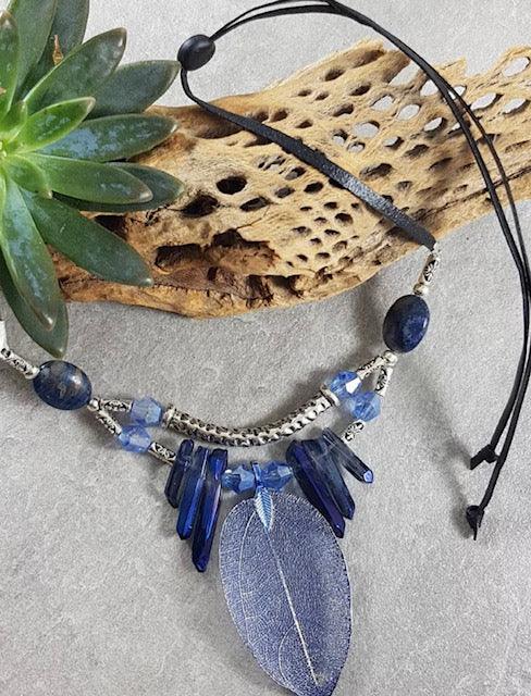 Be Calm... Sodalite & Blue Leaf Necklace - Muse Crystals & Mystical Gifts