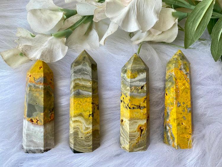 Bumble Bee Jasper Generator Tower Large - Muse Crystals & Mystical Gifts