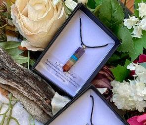 Chakra Energising Pencil Generator Crystal Necklace In Box - Muse Crystals & Mystical Gifts