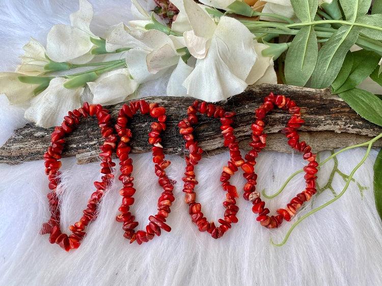 Chip Bracelet ~ Red Coral - Muse Crystals & Mystical Gifts