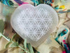 Selenite Heart ~ Flower of Life Carving - Muse Crystals & Mystical Gifts