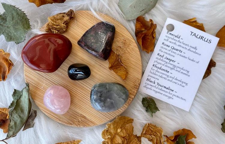 Taurus Zodiac Tumble Stone Bag - Muse Crystals & Mystical Gifts