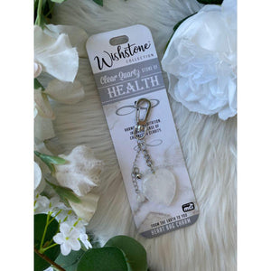 Wishstone Collection | Clear Quartz Heart Bag Charm - Muse Crystals & Mystical Gifts