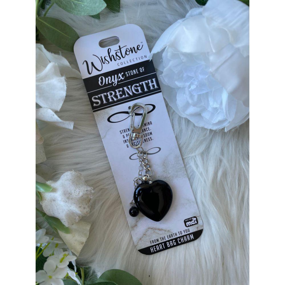 Wishstone Collection | Onyx Heart Bag Charm - Muse Crystals & Mystical Gifts