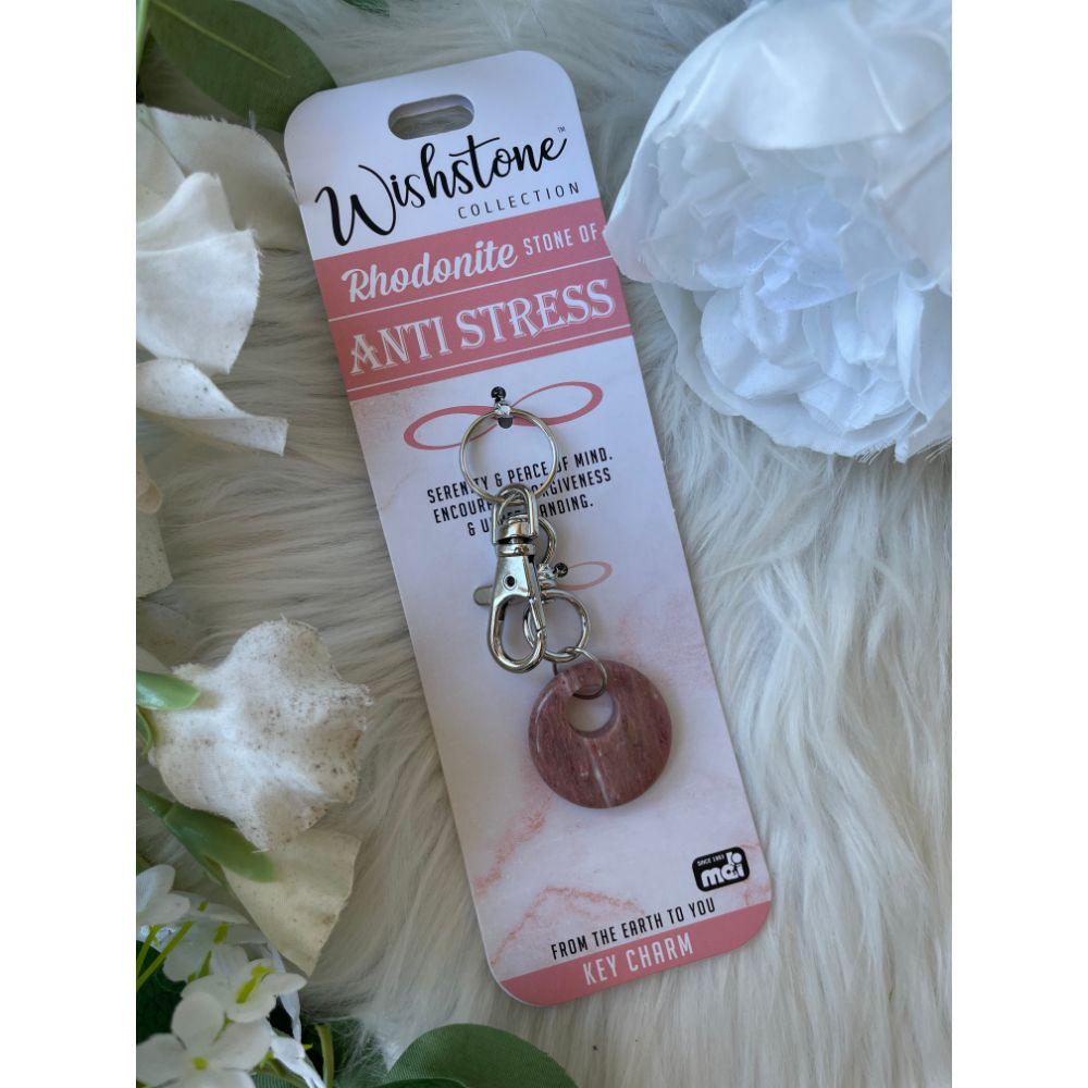 Wishstone Collection | Rhodonite Key Charm - Muse Crystals & Mystical Gifts