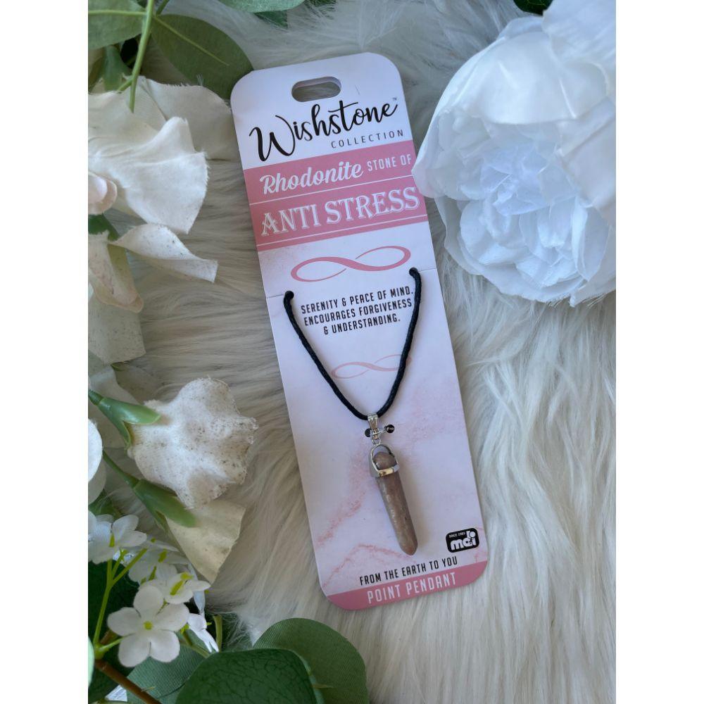 Wishstone Collection | Rhodonite Point Pendant - Muse Crystals & Mystical Gifts