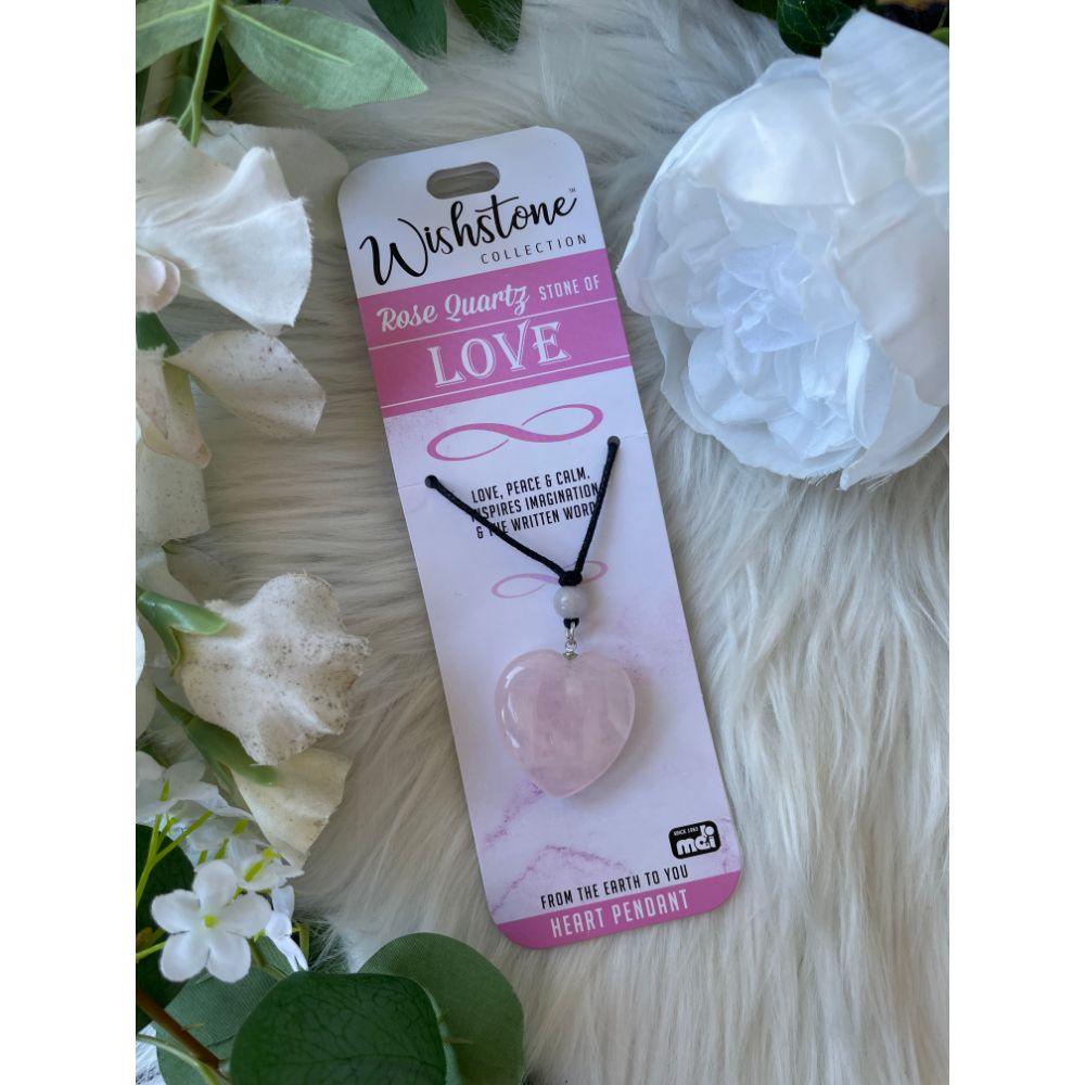 Wishstone Collection | Rose Quartz Heart Pendant - Muse Crystals & Mystical Gifts