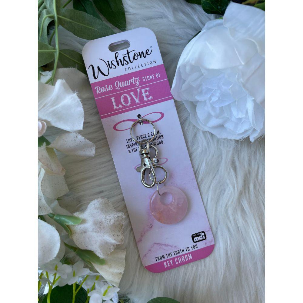 Wishstone Collection | Rose Quartz Key Charm - Muse Crystals & Mystical Gifts