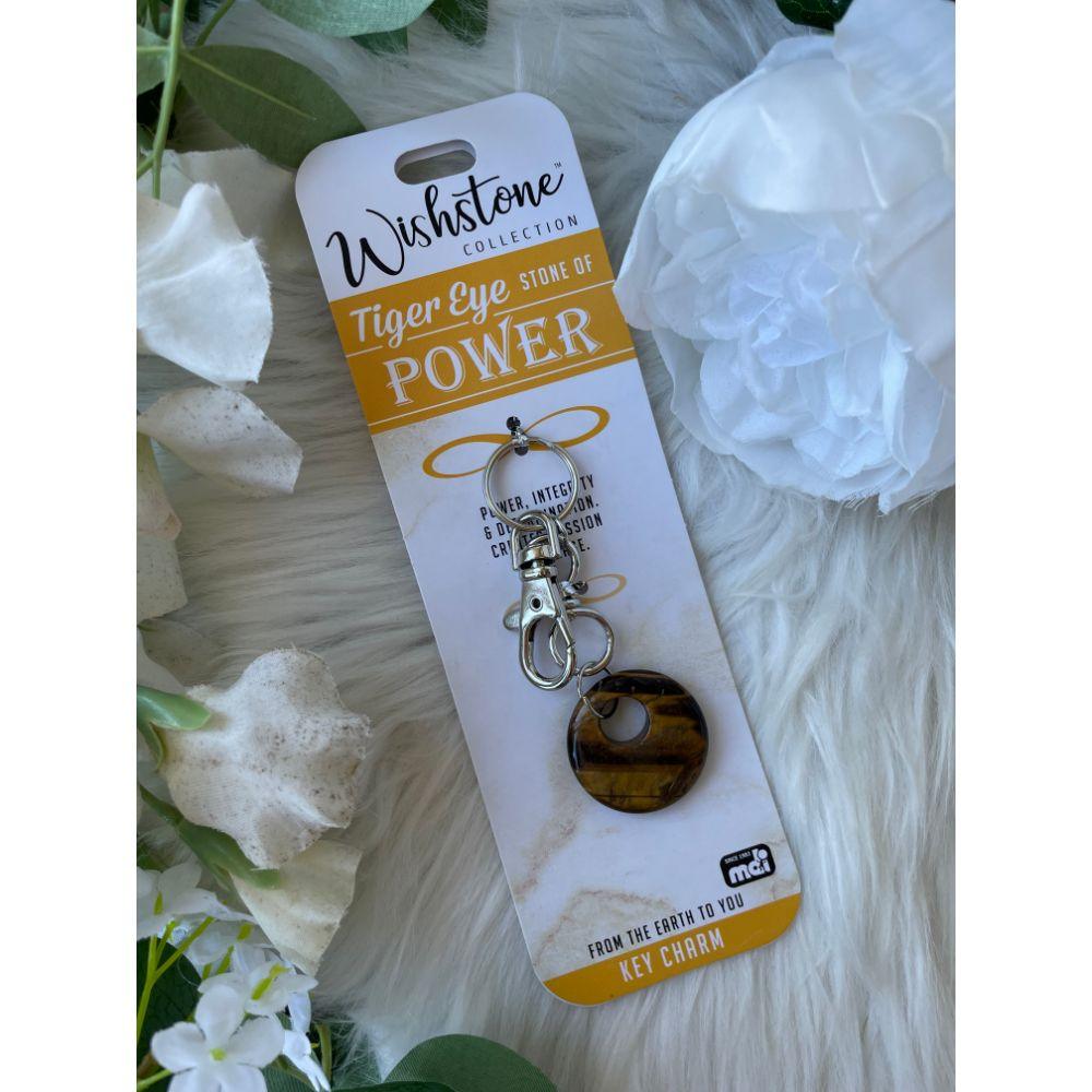 Wishstone Collection | Tiger Eye Key Charm - Muse Crystals & Mystical Gifts